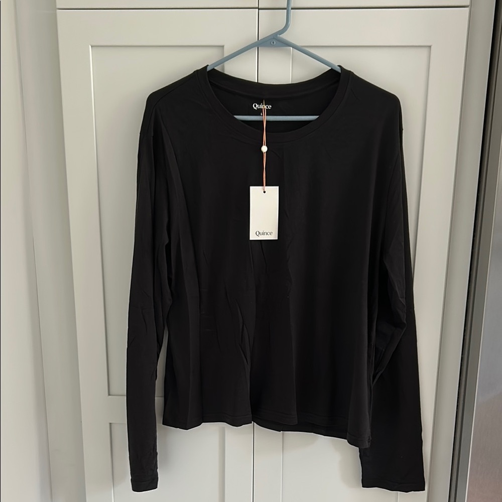 Quince NWT Cotton Modal Relaxed Long Sleeve Tee -size LARGE